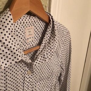 Gap button up polka dot blouse